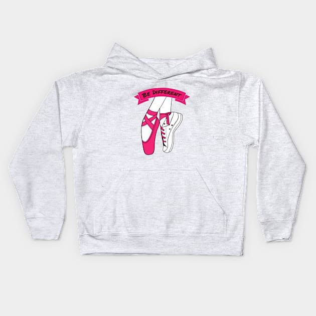 Pink Ballet Shoes Kids Hoodie by CBV